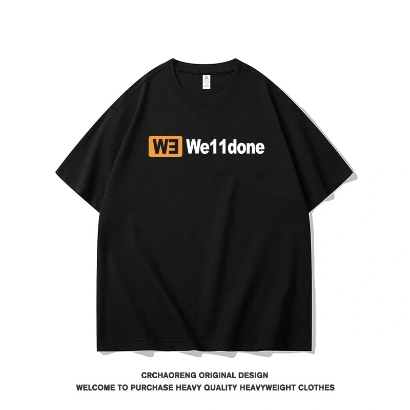 We11done Konne Casual Loose Versatile Crew Neck Short Sleeve Top Retro Street T-Shirt Men