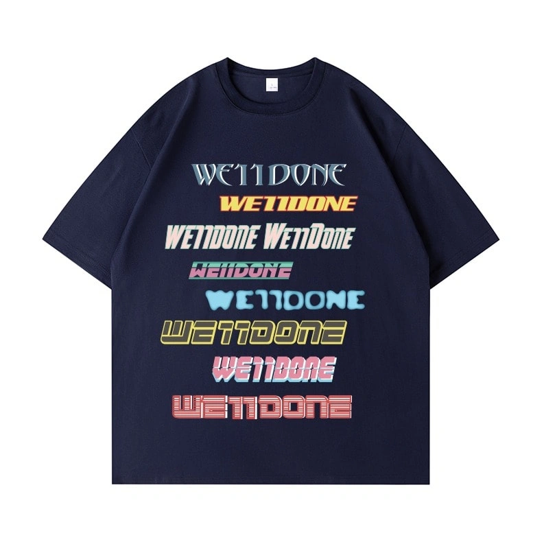 We11done Konne Crew Neck Pure Cotton Half Sleeve Top New Casual Loose Short Sleeve T-Shirt Men