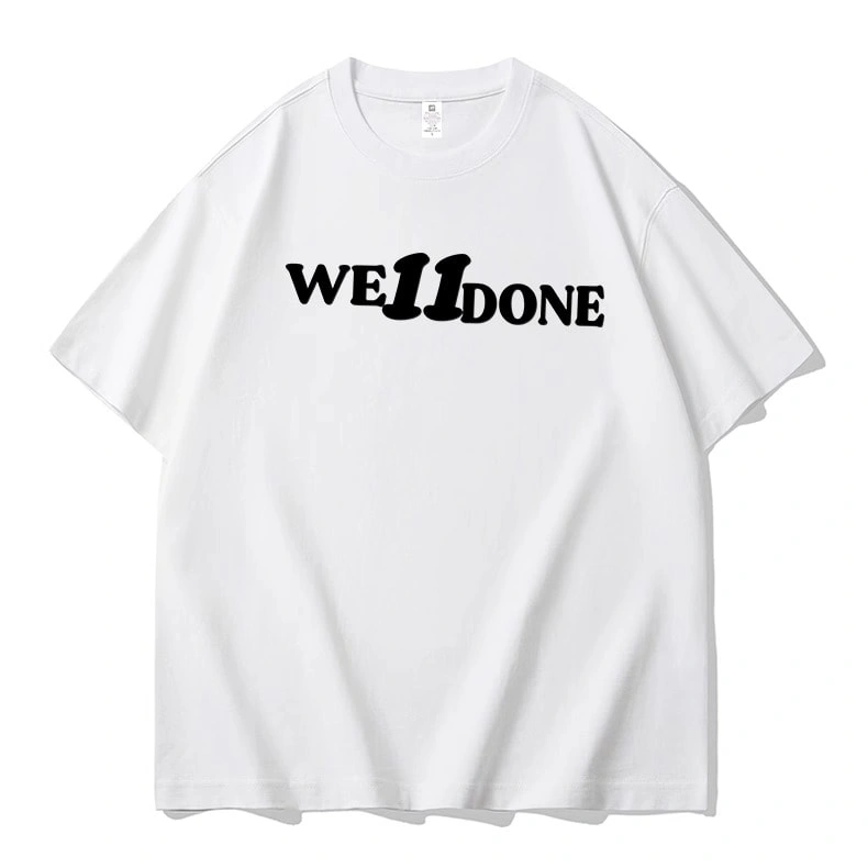 We11done Konne Crew Neck Pure Cotton Short Sleeve T-Shirt Men Korean Casual Versatile Loose Top Style 1