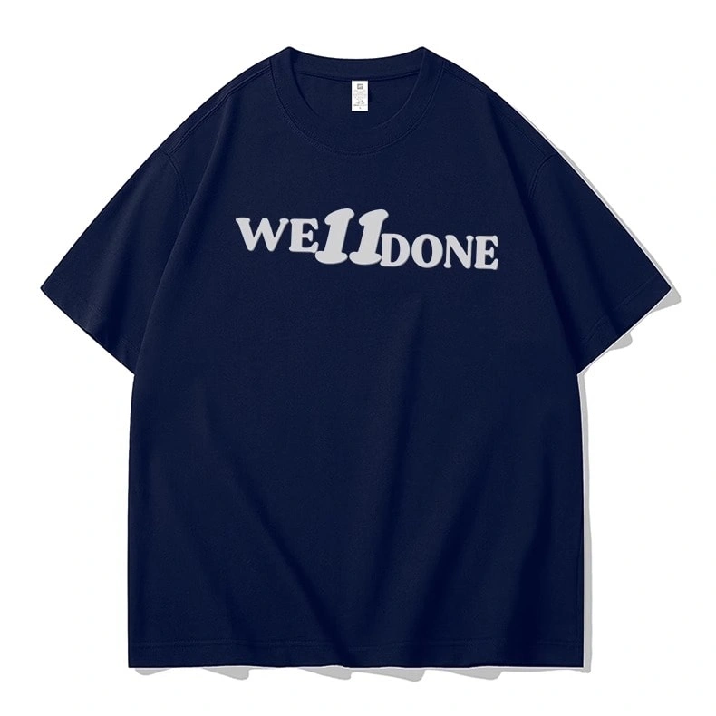We11done Konne Crew Neck Pure Cotton Short Sleeve T-Shirt Men Korean Casual Versatile Loose Top Style 4