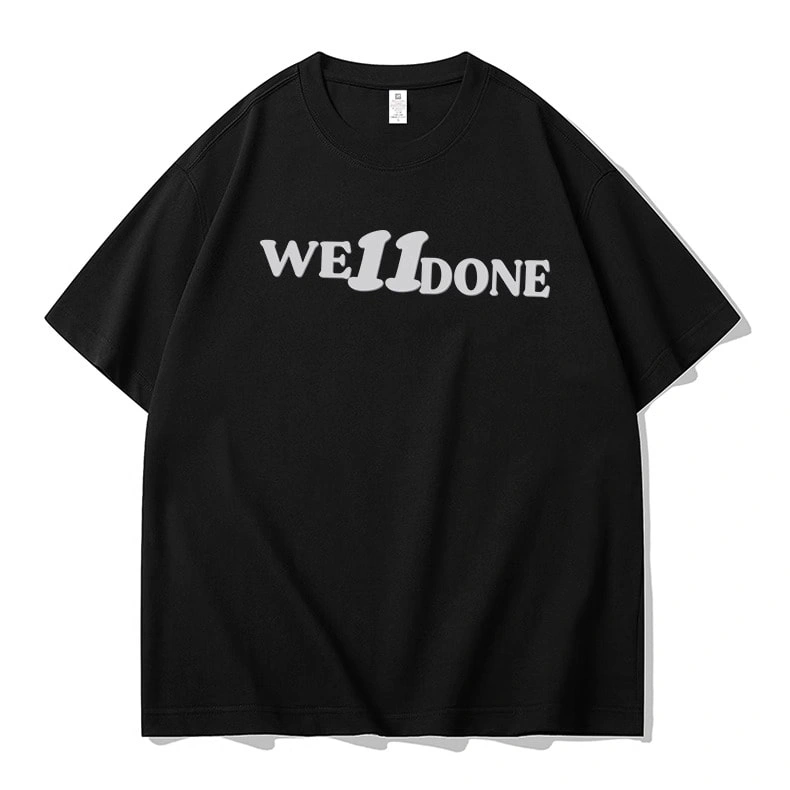 We11done Konne Crew Neck Pure Cotton Short Sleeve T-Shirt Men Korean Casual Versatile Loose Top