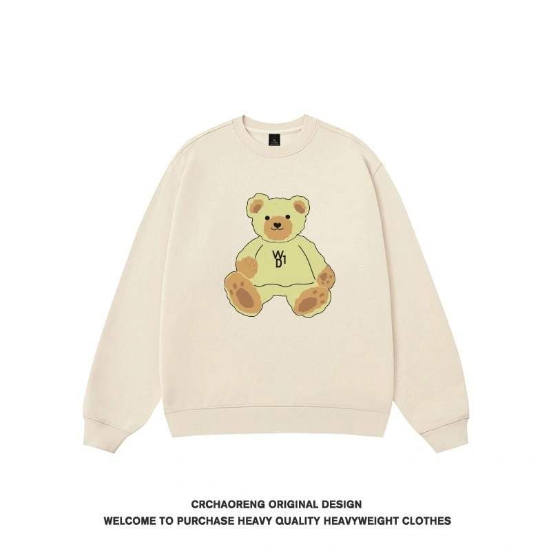 We11done Konne Crew Neck Sweatshirt Men 2024 Bear Trend Brand Fleece Shirt Style 2