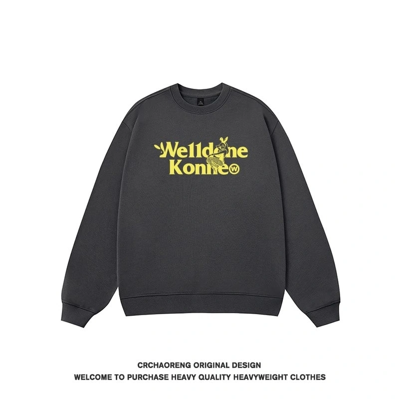 We11done Konne Crew Neck Sweatshirt Men 2024 New Pure Cottonweight Fleece Loose Shirt Trend Style 2