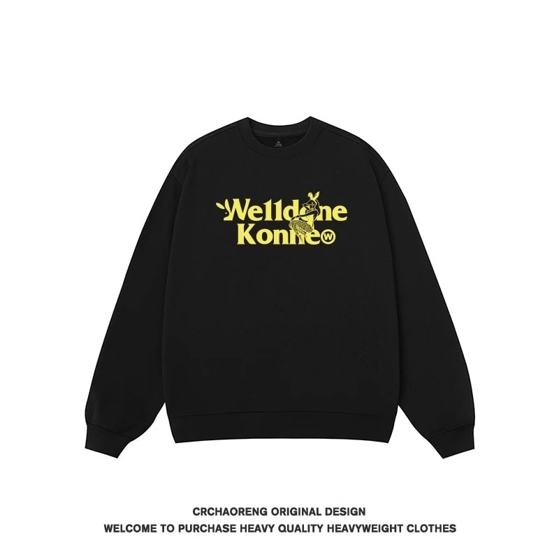 We11done Konne Crew Neck Sweatshirt Men 2024 New Pure Cottonweight Fleece Loose Shirt Trend