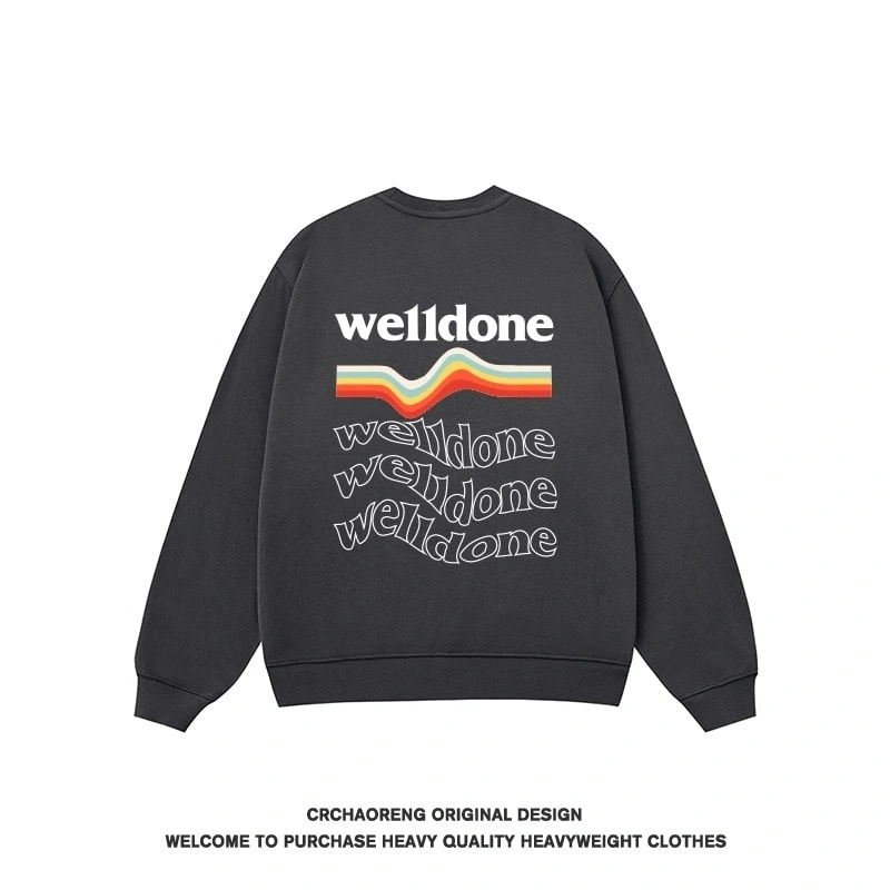 We11done Konne Crew Neck Sweatshirt Men New Versatile Niche Pure Cottonweight Long Sleeve Top Style 3