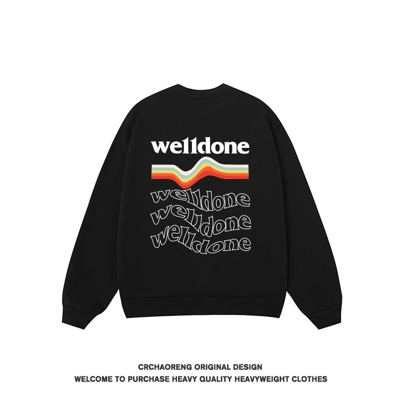 We11done Konne Crew Neck Sweatshirt Men New Versatile Niche Pure Cottonweight Long Sleeve Top