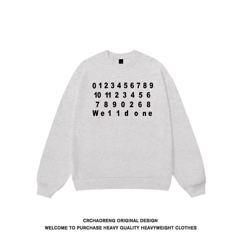 We11done Konne Crew Neck Sweatshirt Men Trend High end New Loose Casual Long Sleeve Top Style 4