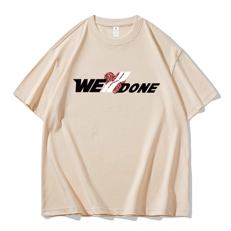 We11done Konne Fashion Trendy Short Sleeve T-Shirt Men Casual Loose Half Sleeve Top Couple Version INS Style 4