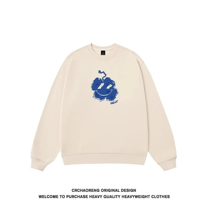 We11done Konne Fleece High Street Crew Neck Black Sweatshirt Unisex Loose Couple Outfit Style 5