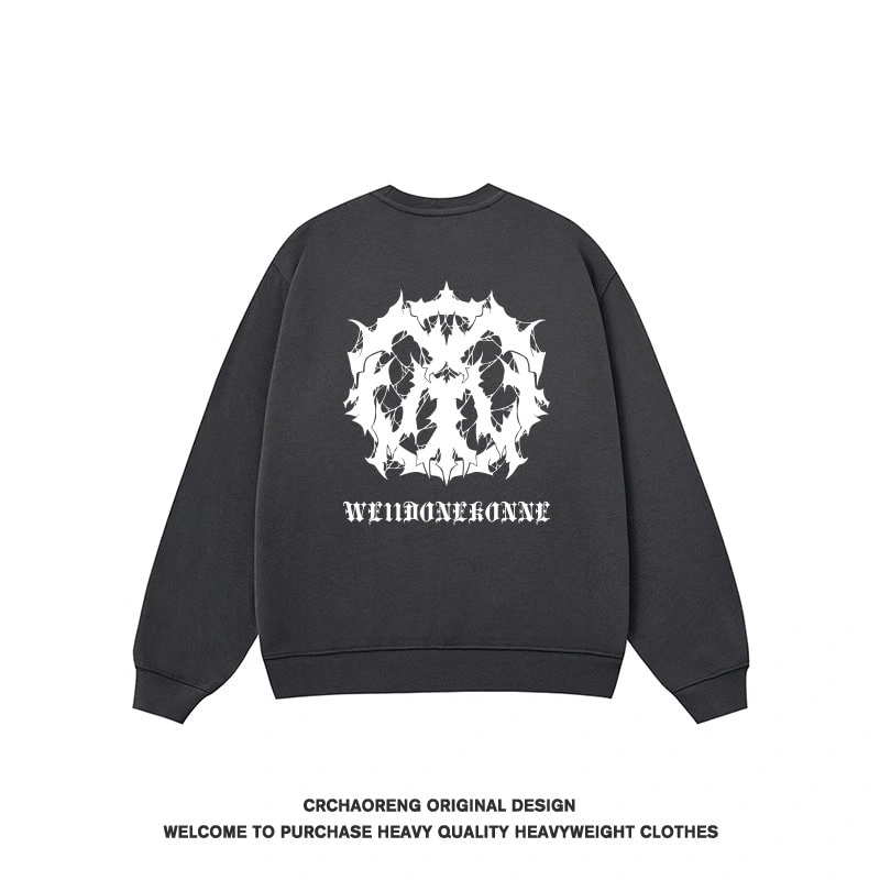 We11done Konne Fleece Stiff Crew Neck Sweatshirt Men Genuine No Hood Pullover Shirt Style 2