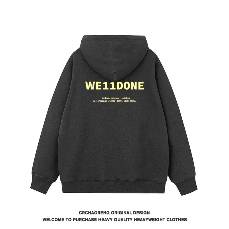 We11done Konne Genuine 2024 New Letter Print Hoodie Men Casual Loose Jacket Style 2