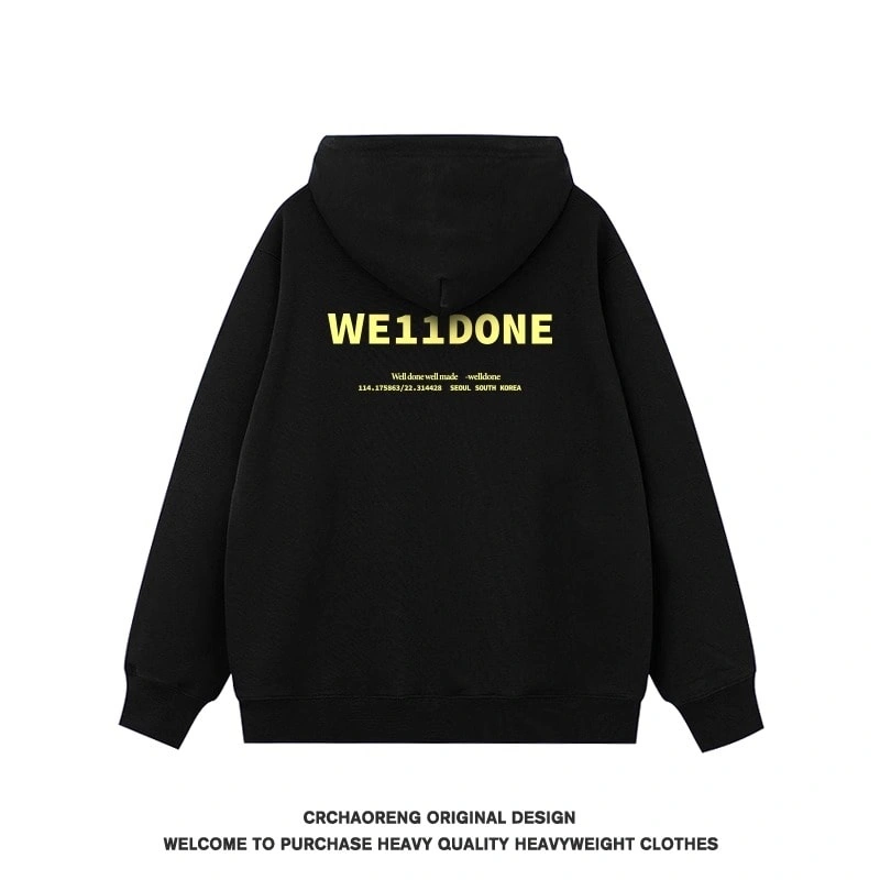 We11done Konne Genuine 2024 New Letter Print Hoodie Men Casual Loose Jacket