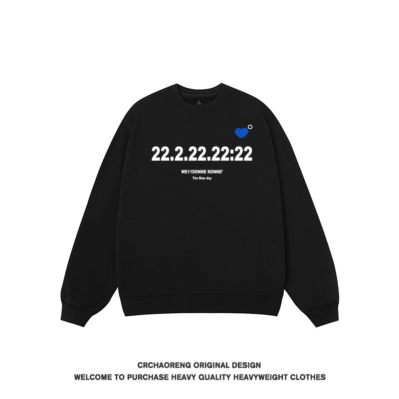 We11done Konne Genuine New 2024 Pure Cotton Fleece Inner Layer Top Crew Neck Sweatshirt Men