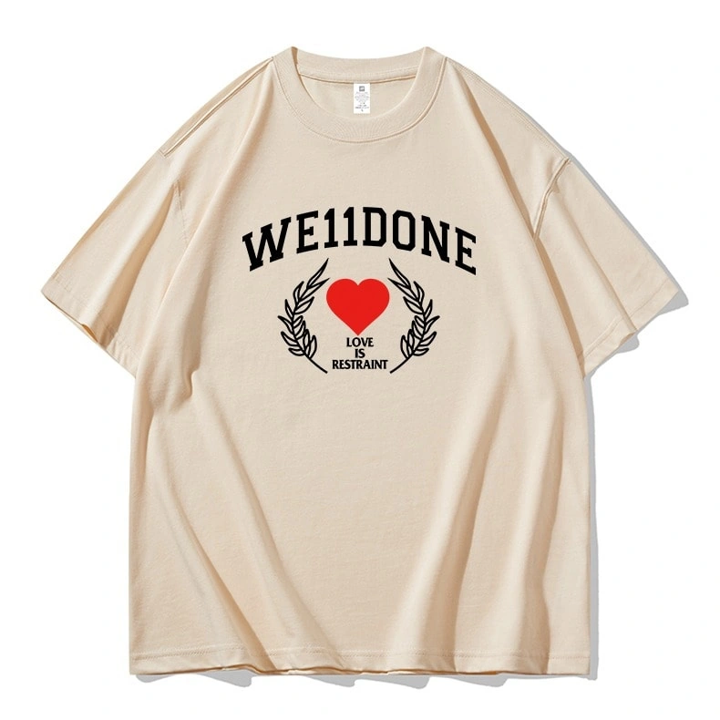 We11done Konne High Street Short Sleeve T-Shirt Men Casual Loose Pure Cotton Trend Brand Half Sleeve Top Style 3
