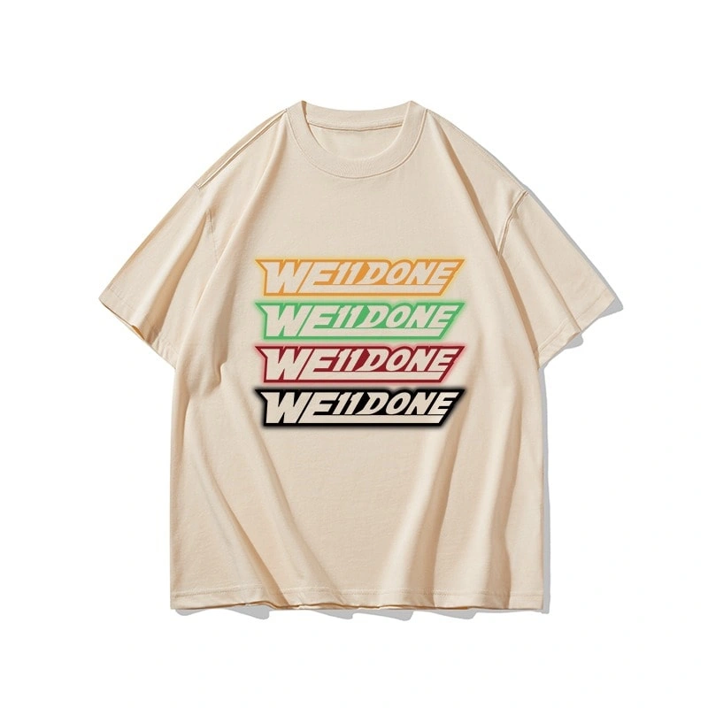 We11done Konne High Street Short Sleeve T-Shirt Men Loose Pure Cotton Crew Neck Half Sleeve Top Style 3