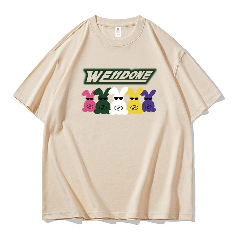 We11done Konne Hip Hop Bear Print Short Sleeve T-Shirt Men Versatile Fashion Trend Top Style 4