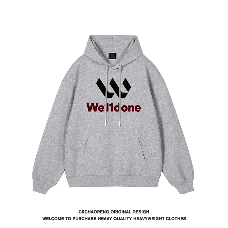 We11done Konne Hoodie Men Pure Cottonweight Retro Youth Couple Jacket Style 4