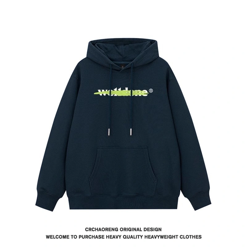 We11done Konne Hoodie Men Retro Casual Loose Pure Cotton Fleece Jacket Style 1