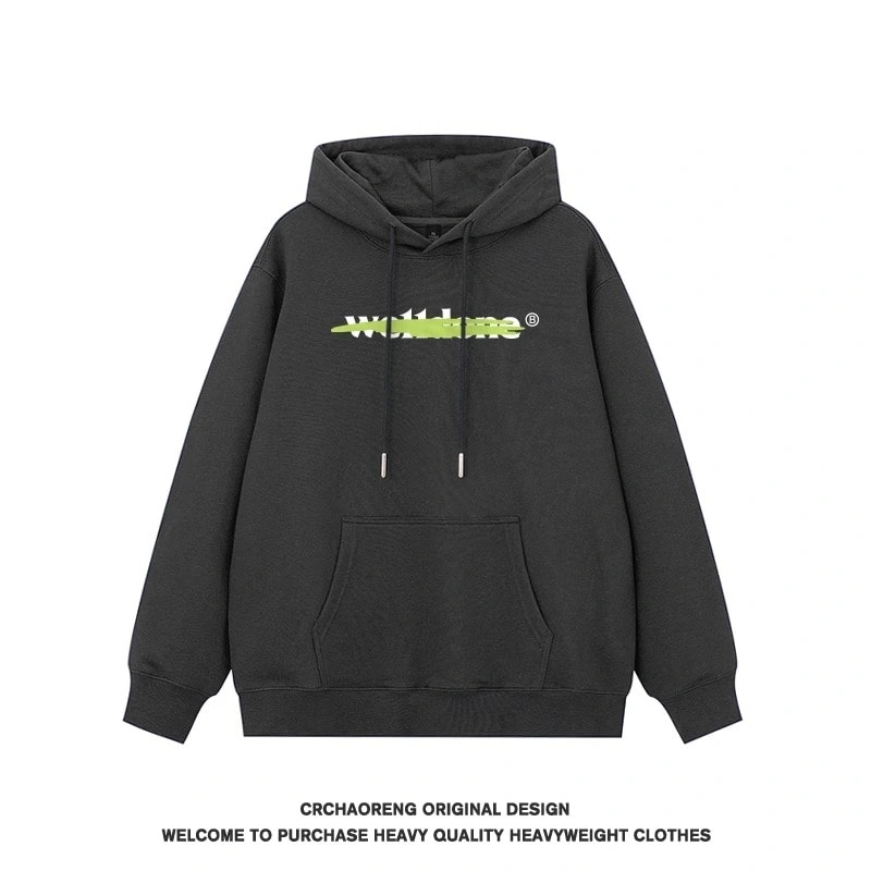 We11done Konne Hoodie Men Retro Casual Loose Pure Cotton Fleece Jacket Style 2