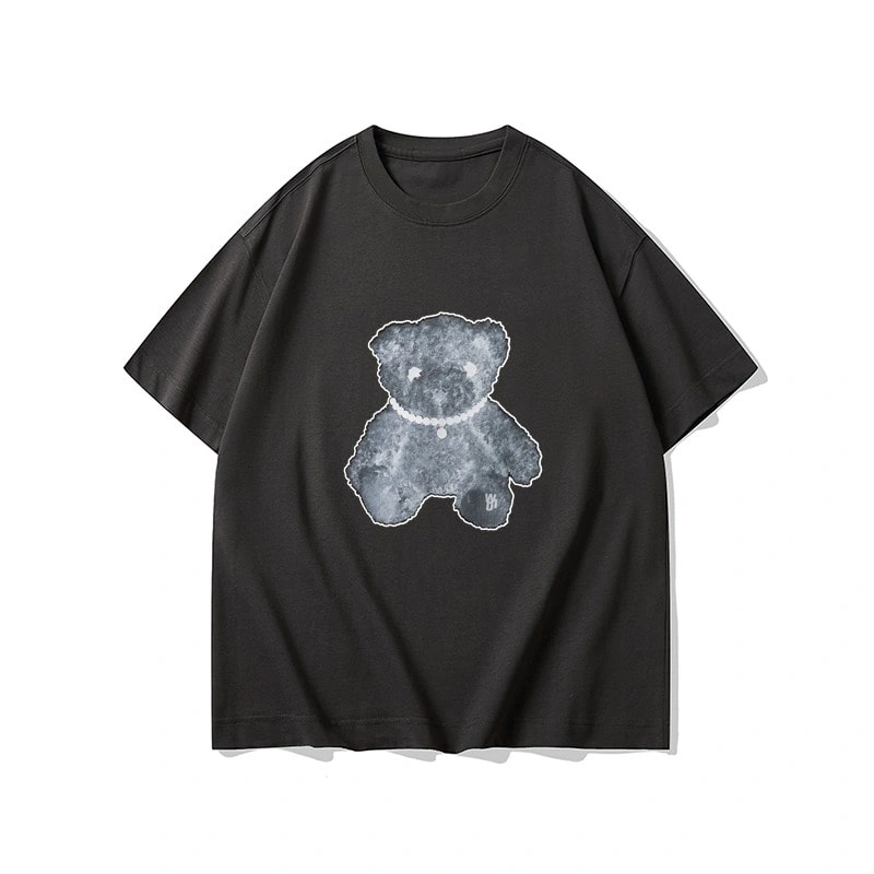 We11done Konne Korean Loose Casual T-Shirt Men’s Niche Trend Brand Bear Print Short Sleeve INS Style 2