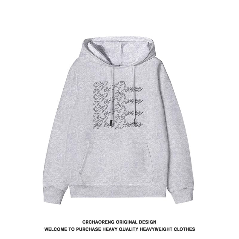 We11done Konne Letter Print Jacket Fleece Thick High Street Hoodie Men Style 3