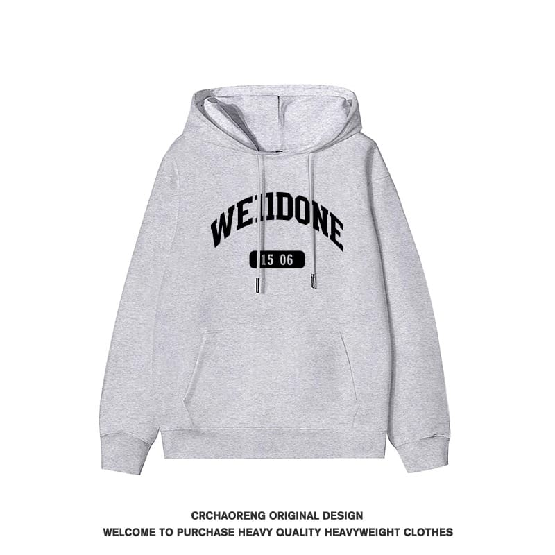 We11done Konne Letter Print Retro Hoodie Men Fleece High end Trend Brand Jacket Style 3