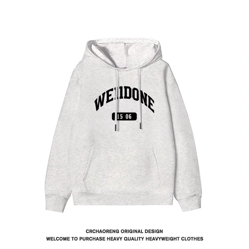 We11done Konne Letter Print Retro Hoodie Men Fleece High end Trend Brand Jacket Style 4