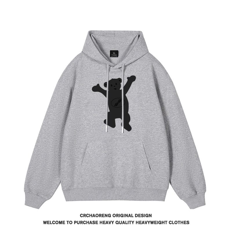 We11done Konne Loose Pullover Jacket Student Retro Print Hoodie Men Style 3