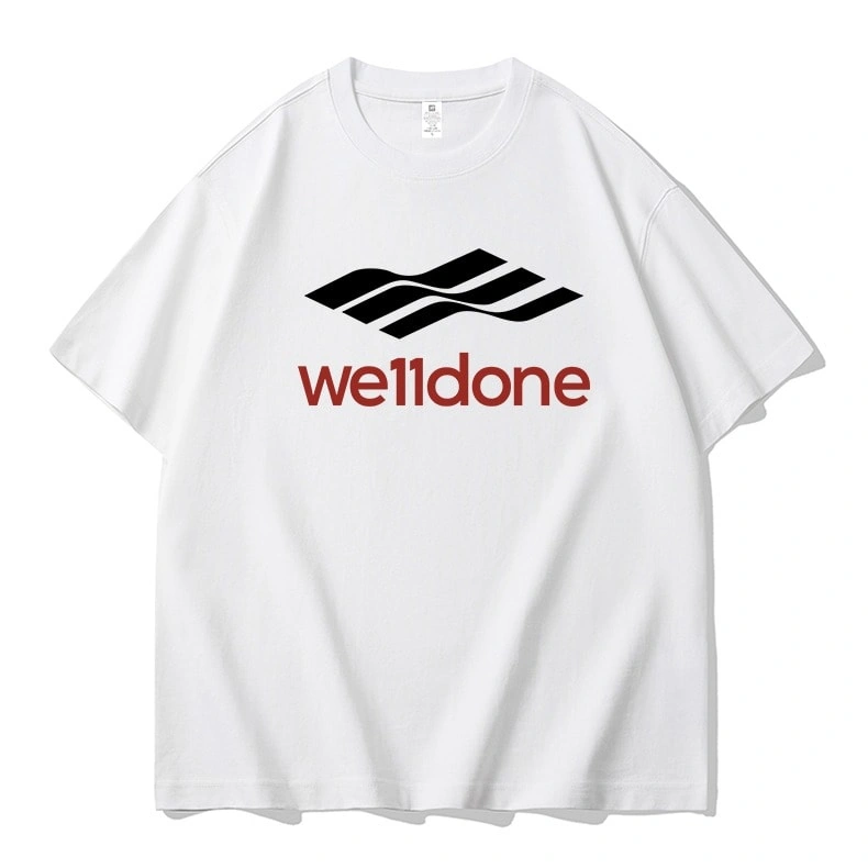 We11done Konne Loose Pure Cotton Short Sleeve T-Shirt MenRetro Half Sleeve Top Style 1