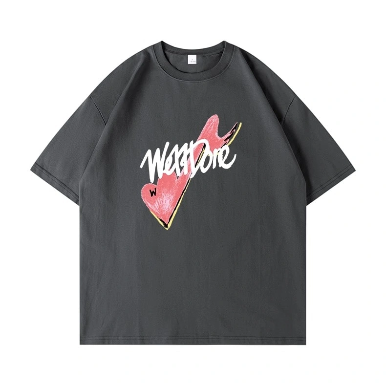 We11done Konne Loose Pure Cotton Trend Half Sleeve Top Trend Brand Retro High Street Short Sleeve T-Shirt Men Style 2