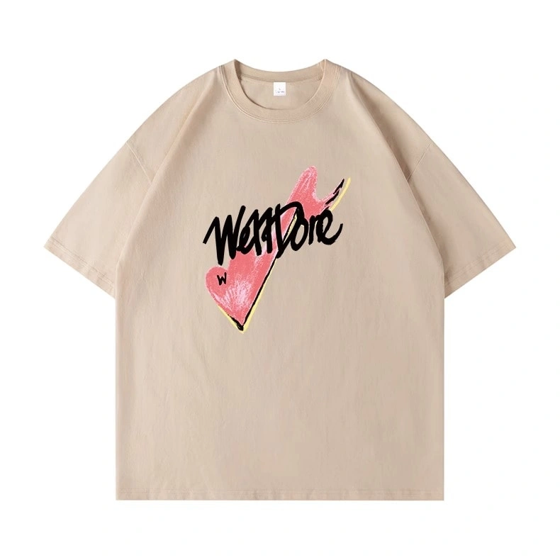 We11done Konne Loose Pure Cotton Trend Half Sleeve Top Trend Brand Retro High Street Short Sleeve T-Shirt Men Style 3