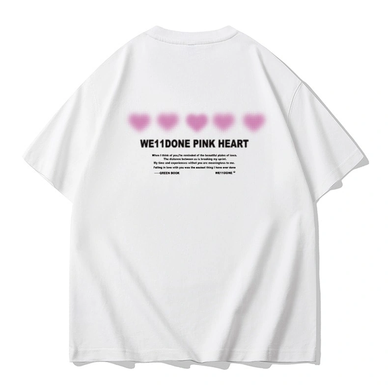 We11done Konne Loose Short Sleeve T-Shirt Men Pure Cotton Trend Crew Neck Half Sleeve Top Style 1