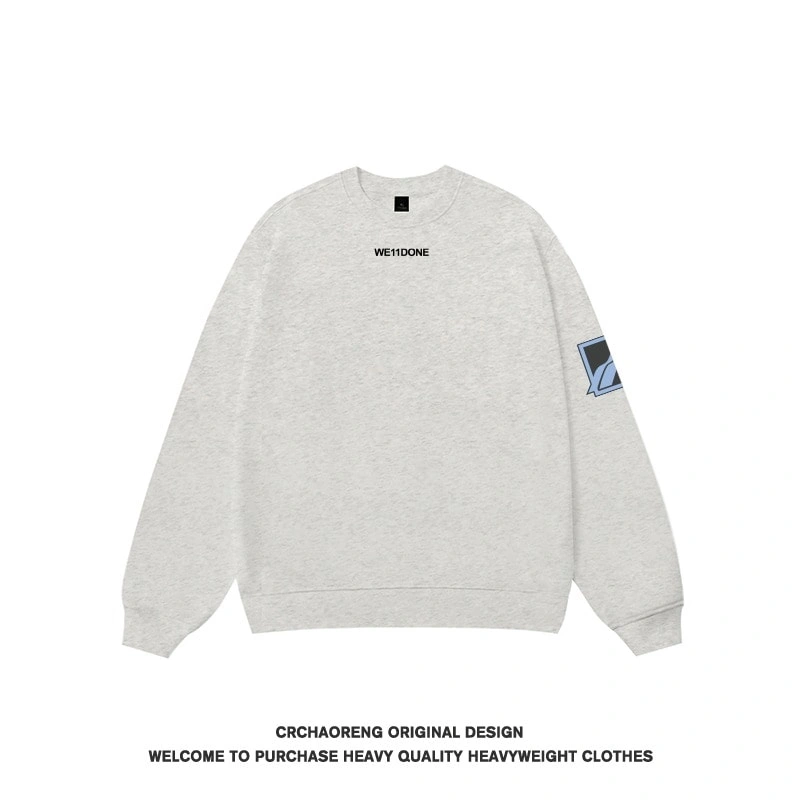 We11done Konne New Fleece High Street Trendy Top Loose Crew Neck Sweatshirt Men Style 1