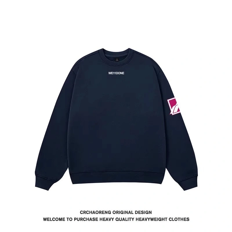 We11done Konne New Fleece High Street Trendy Top Loose Crew Neck Sweatshirt Men Style 3