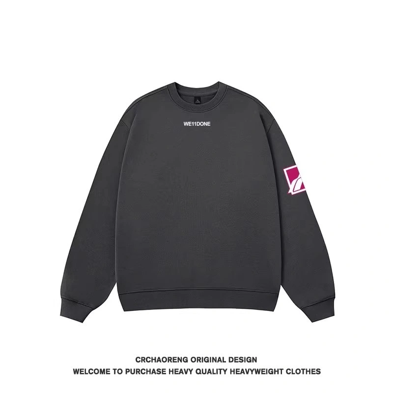 We11done Konne New Fleece High Street Trendy Top Loose Crew Neck Sweatshirt Men Style 4