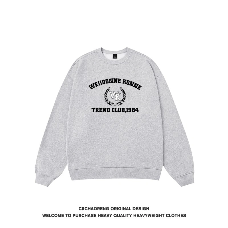 We11done Konne New Print Crew Neck Sweatshirt Men Loose Trendy Inner Long Sleeve Shirt Style 3