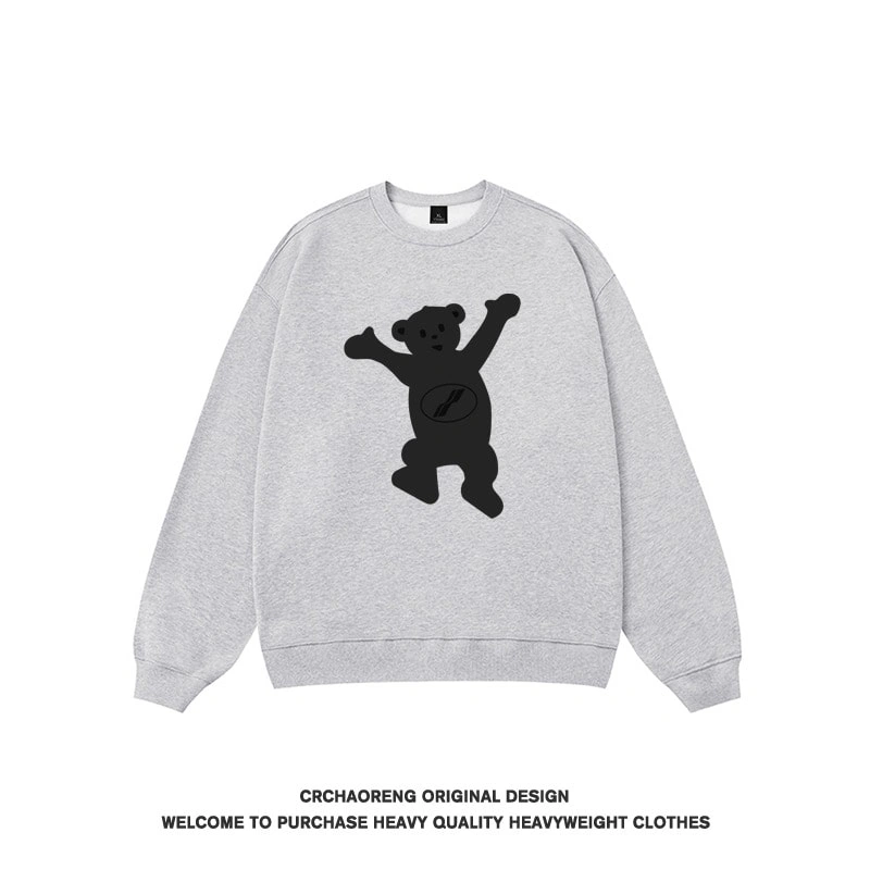We11done Konne Print Bear Trend Brand Student Plus Sizeweight Loose Couple Crew Neck Sweatshirt Men Style 3