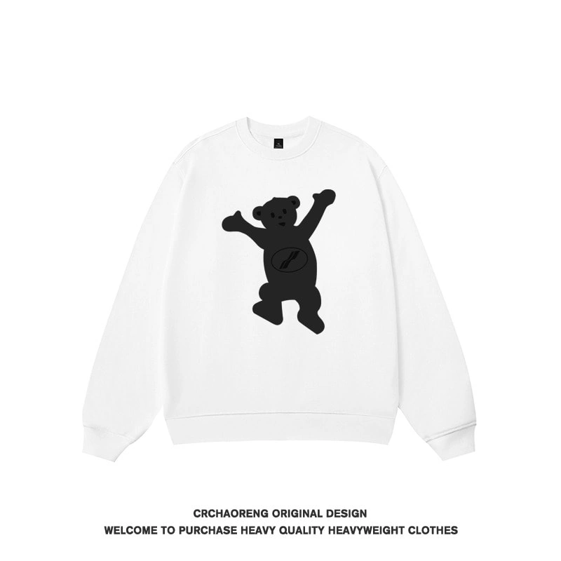 We11done Konne Print Bear Trend Brand Student Plus Sizeweight Loose Couple Crew Neck Sweatshirt Men Style 4
