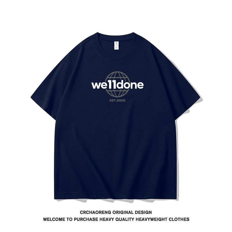 We11done Konne Pure Cotton Casual Loose Half Sleeve Top Crew Neck Short Sleeve T-Shirt Men Style 2