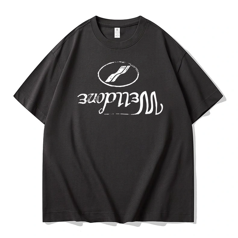 We11done Konne Pure Cotton Crew Neck Short Sleeve T-Shirt Men Fashion Trend Versatile Long Sleeve Top Style 1