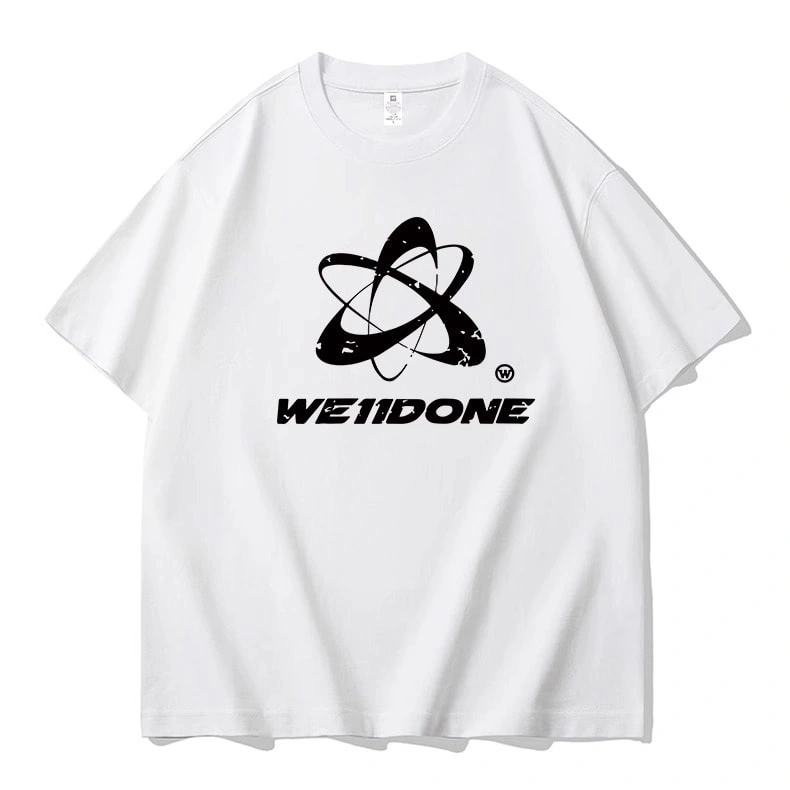 We11done Konne Pure Cotton Crew Neck Short Sleeve T-Shirt Men Street Loose Half Sleeve Top Style 1