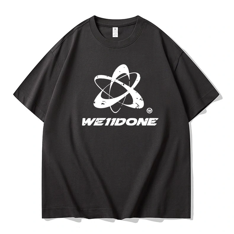 We11done Konne Pure Cotton Crew Neck Short Sleeve T-Shirt Men Street Loose Half Sleeve Top Style 2