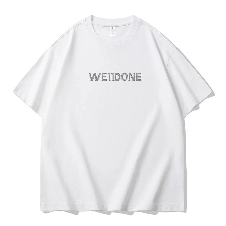 We11done Konne Pure Cotton Crew Neck Short Sleeve Top Casual Street Retro Half Sleeve T-Shirt Men Style 1