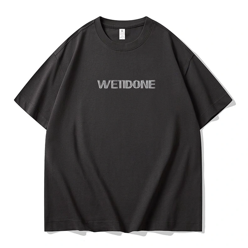 We11done Konne Pure Cotton Crew Neck Short Sleeve Top Casual Street Retro Half Sleeve T-Shirt Men Style 2