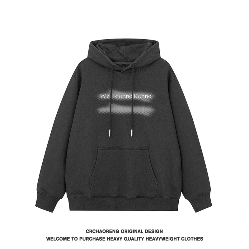 We11done Konne Pure Cotton Fleece Hoodie Men Trend Retro High Street Jacket Style 2