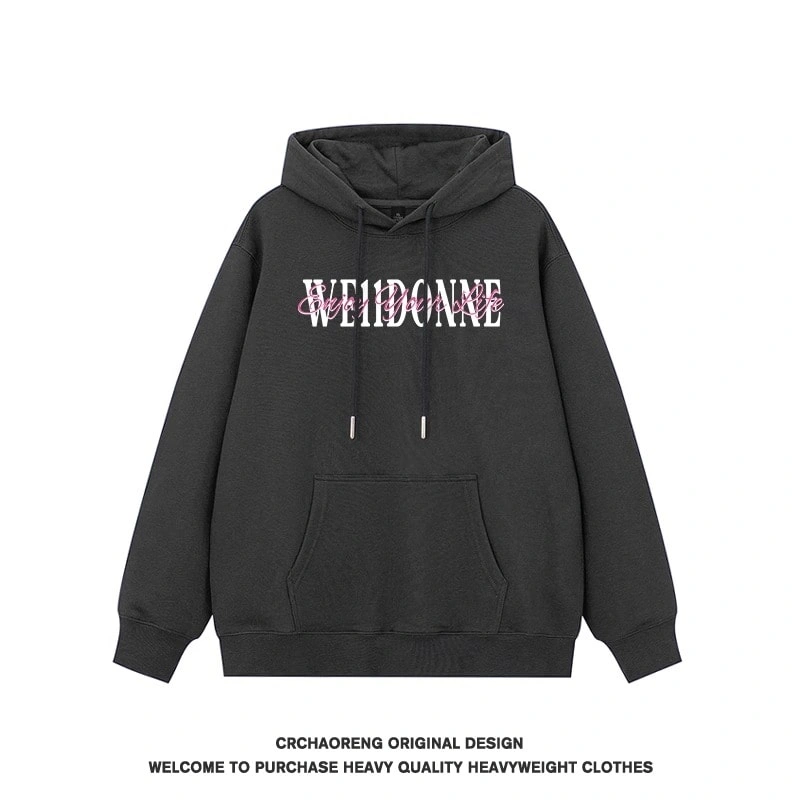 We11done Konne Pure Cotton Fleece Thick Jacket Casual Loose Hoodie Men Style 2