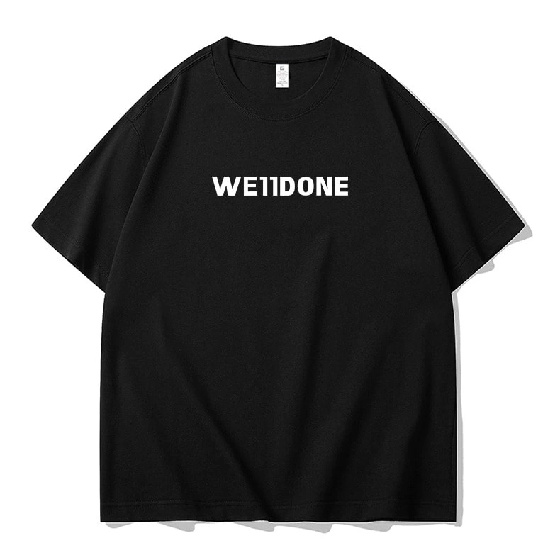 We11done Konne Pure Cotton Short Sleeve T-Shirt Men Crew Neck Fashion Versatile Half Sleeve Top