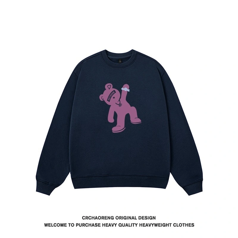 We11done Konne Pure Cottonweight Crew Neck Sweatshirt Men 2024 New Fleece Loose Top Style 1