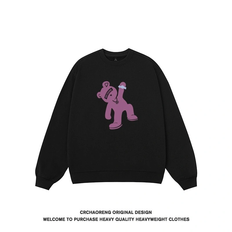 We11done Konne Pure Cottonweight Crew Neck Sweatshirt Men 2024 New Fleece Loose Top