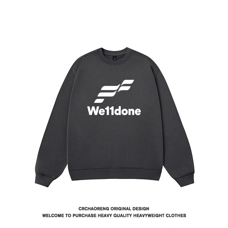 We11done Konne Pure Cottonweight Crew Neck Sweatshirt Men Retro Trendy Fashion Loose High end Top Style 3